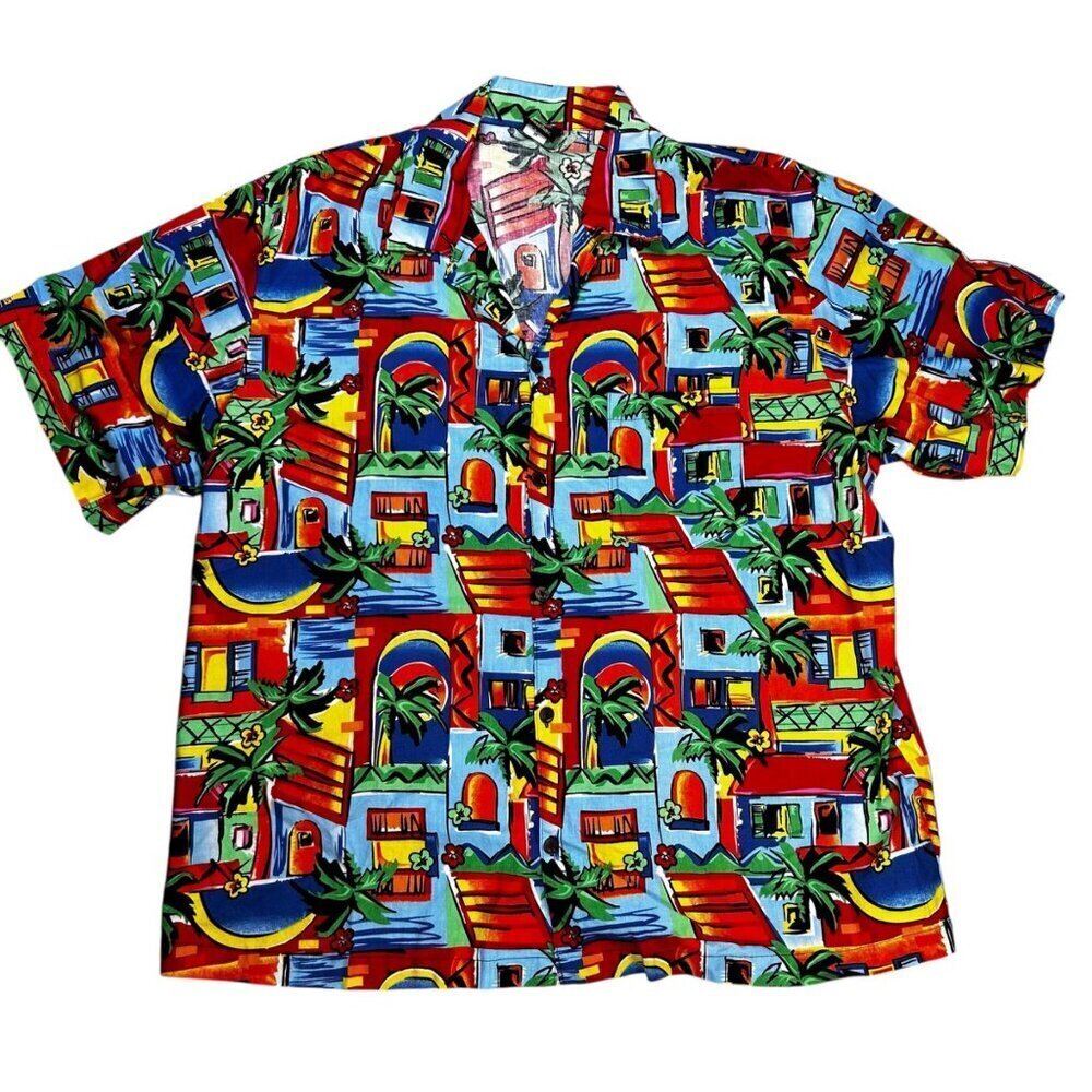 Toucan Dance 2XL Men Hawaiian Tropical Shirt Cruise Coastal Holiday 90s